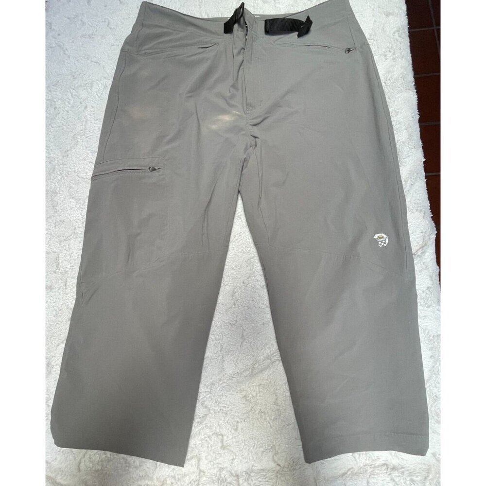 Mountain Hardwear Mens Outdoor Cropped Hiking Pants Size Large Beige Zip Pockets